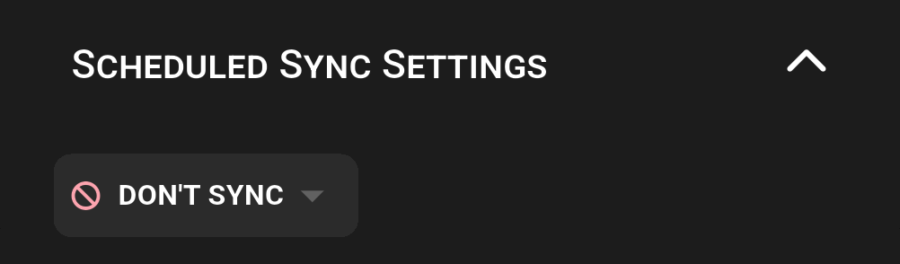 Scheduled Sync Settings